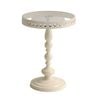Lifebay Corner Table Round Minimalist Side Table (White + Lace)