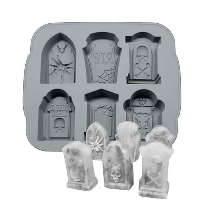 Catzon Halloween Themed Ice Cube Trays Great for Chocolate Cake-Gravestone
