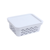 Ezy Storage Small White Brickor Lidded Basket - Small
