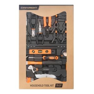 Craftright 590 x 380 x 47 75 Piece Tool Kit with Carry Case