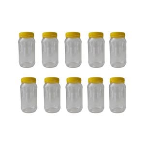 10x 1Kg Plastic Honey Jars + Lids - Round Clear Food Grade Packaging Containers