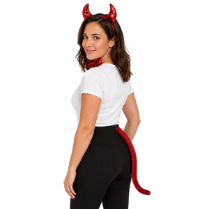 3pcs Set Halloween Costume Dress Up Party Bow Tie Tail Ears Book Week - Red Devil - Red | Red Devil