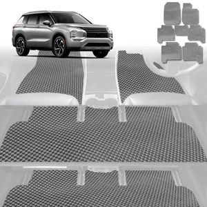 6D Diamond Car Floor Mats for Mitsubishi Outlander 2022-Current-Ultimate Set-Grey-Outback GT