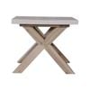 Stony 60cm Square Lamp Table with Concrete Top - White