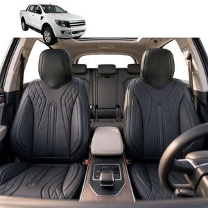 Australian Goose Front Seat Covers for Ford Ranger 2012 - 2015 (PX Dual Cab Ute) - PU Leather, Black (2pc)