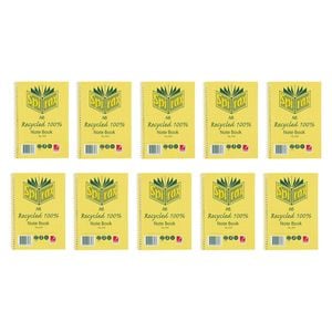 10x Spirax 813 Recycled Notebook A6 Stationery 100 Pages School Notebook Yellow