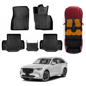 3D Heavy Duty All Weather Car Mats Floor Liner Front and Rear Row for Mazda CX-90 CX90 2023-Onwards