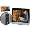 Advwin Wireless Video Intercom System, 5.7" Peep Hole Camera w/Monitor Support Monitoring, Dual-Way Intercom, Night Vision