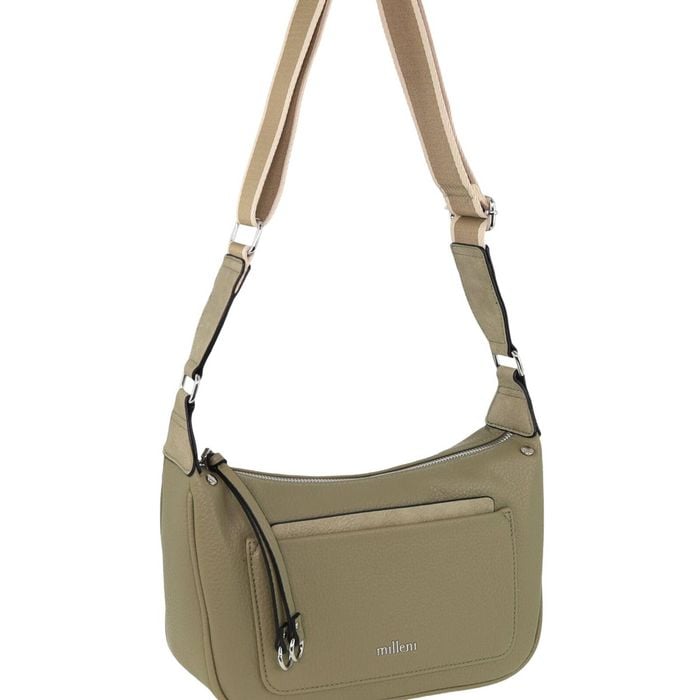Milleni Women's Handbag Vegan Leather Fashion Everyday Crossbody Bag Taupe