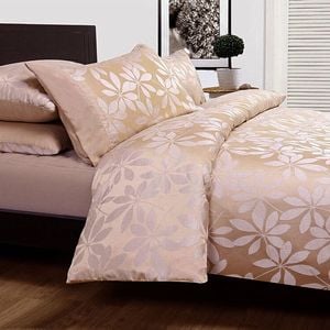 Accessorize Boston Latte Jacquard Quilt Cover Set Single