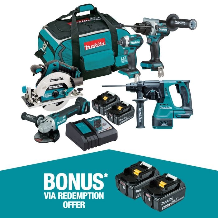 Makita Brushless 5 Piece Combo Kit DLX5062TX1 Bunnings Australia
