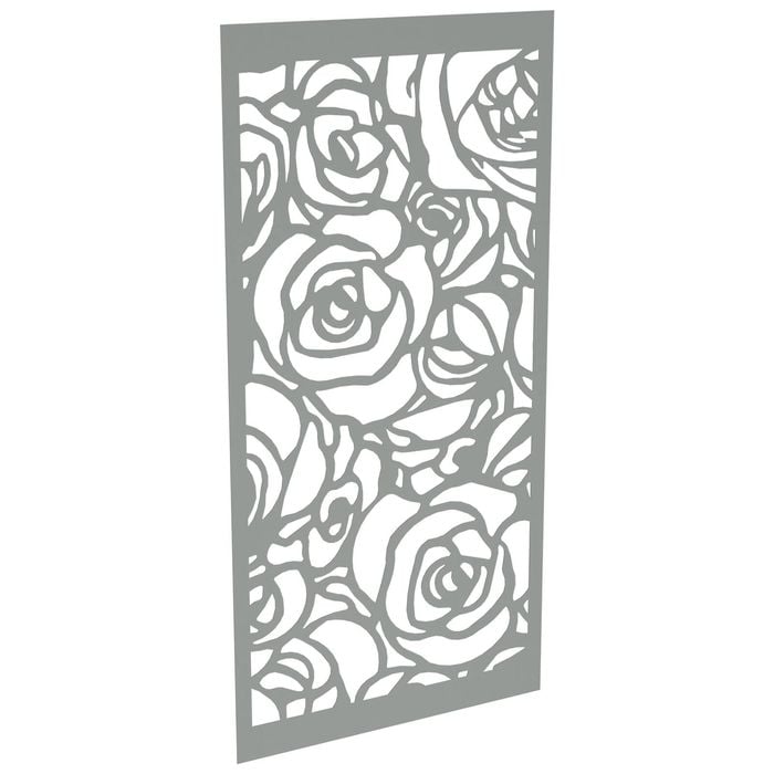 ProtectorAl 300-1200 x 1201-2400mm Palladium Silver Roses Unframed Solid Aluminium Decorative Panel