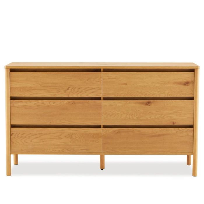 Big Lot 140cm Wild Oak Dakota 6 Drawer Dresser