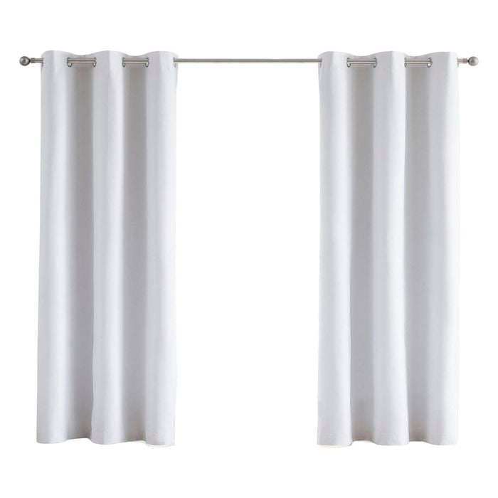 Mollers 120 x 223cm White Ash Single Blockout Eyelet Curtain