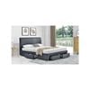Lucas Dark Grey Queen Fabric Bed with 4 Drawers