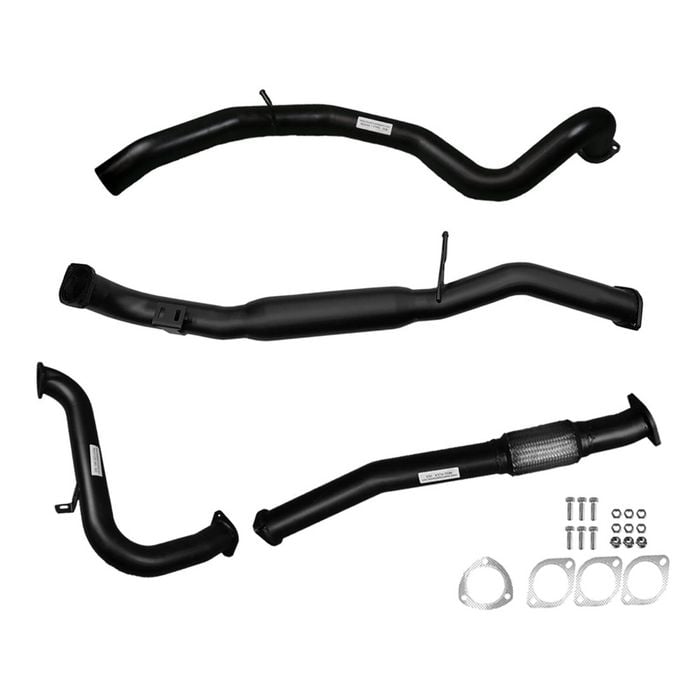Ignite Exhausts Turbo Back For Nissan Gu Patrol 3l Wagon 3" No Cat With Hotdog Black Aluminised Steel