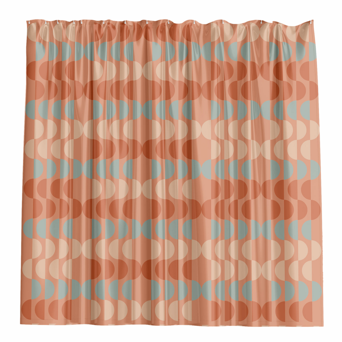 Barelli 180 x 180cm Retro Scallop Polyester Shower Curtain