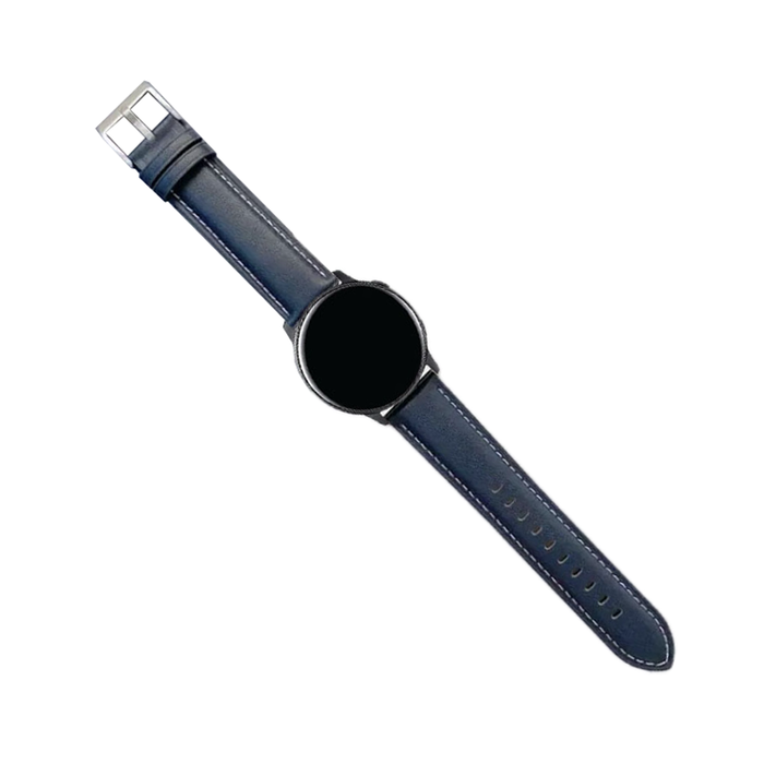 Genuine Leather Watch Band Strap - For Samsung Galaxy Watch Garmin Venu Huawei Universal 22mm (Blue)