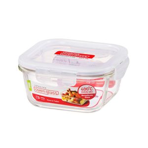 Locknlock 500ml Euro Square Borosilicate Glass Food Container Storage w/ Lid CLR