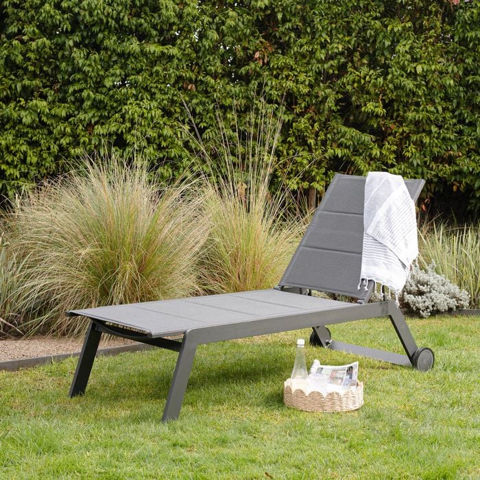 Mimosa Cordoba Aluminium Sunlounge Charcoal