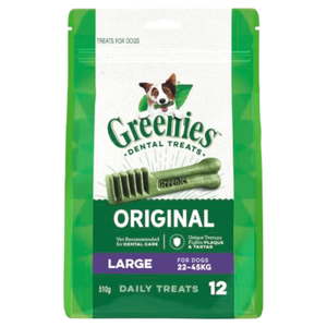 Greenies Original Dental Dog Treat Large 22-45kg - 510g (12 Treats)