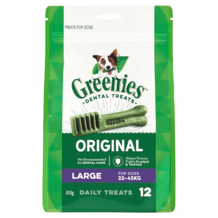 Greenies Original Dental Dog Treat Large 22-45kg - 510g (12 Treats)