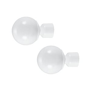 Pillar 58mm White Ball Finial To Suit 25mm Rod - 2 Pack