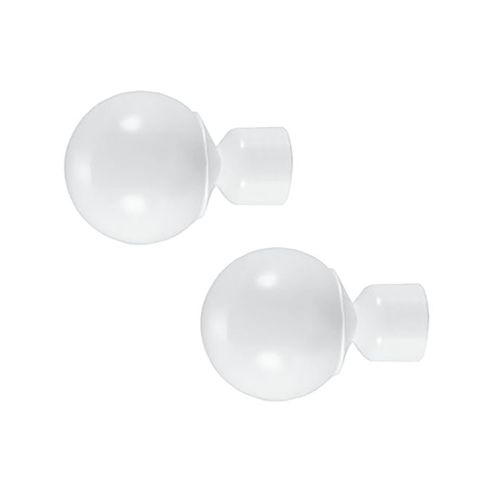 Pillar 58mm White Ball Finial To Suit 25mm Rod - 2 Pack