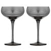 2pc Tempa Verity Drinking Crystal Stemware Coupe Glass Set - Smoke