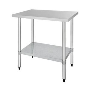 Vogue Prep Table Stainless Steel Work Bench 900mm Commercial Kitchen Utility Table