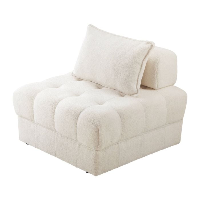 Oikiture 1 Seater Boucle Modular Sofa Lounge Chair