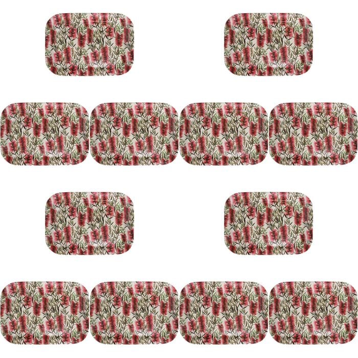 12PK LVD Melamine/Bamboo Tray Rect Bottlebrush Kitchen Decor 29.9x20.8cm