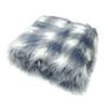 Brandon Blue Faux Fur Long Hair Extra Large Throw Blanket 152 x 203cm