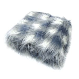 Brandon Blue Faux Fur Long Hair Extra Large Throw Blanket 152 x 203cm