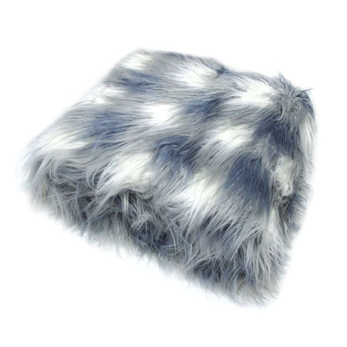Brandon Blue Faux Fur Long Hair Extra Large Throw Blanket 152 x 203cm