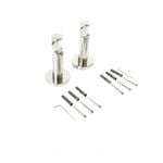 Windoware 25-28mm Satin Platinum Single Curtain Rod Bracket - 2 Pack