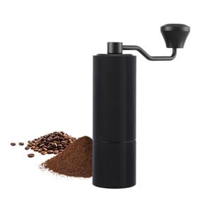Devanti Manual Coffee Grinder With 24 Precise Settings Portable Hand Bean Burr Mill Black With Brush