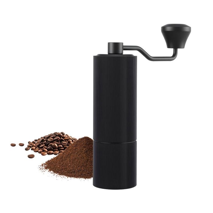 Devanti Manual Coffee Grinder With 24 Precise Settings Portable Hand Bean Burr Mill Black With Brush