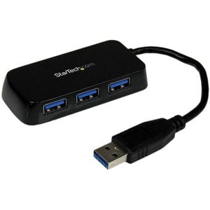 Startech.com Portable 4 Port Superspeed Mini Usb 3.0 Hub - 5gbps - Black - 4 Total Usb Port(s) - 4 Usb 3.0 Port(s) - Pc, Mac