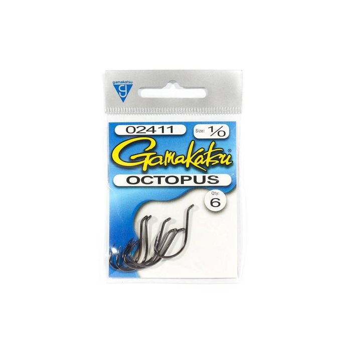 Gamakatsu Octopus Fishing Hook Standard Pack 1/0