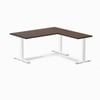 Desky Fixed Height Dark Walnut Rubberwood L-shape Office Desk 1500x1550mm White Frame