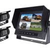Elinz 7" Quad Screen Waterproof Monitor HD 12V/24V 2x Reversing CCD Camera