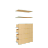 Lugna Sand 4 Drawer 2 Shelf Insert Kit - To Suit 900 x 380mm Cabinet Shell