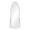 Full Length Upholstered Mirror with Metal Base