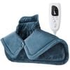 Catzon Weighted Heating Pad Neck Shoulders 6 Heat 4 Timer-navyblue