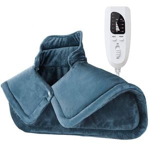 Catzon Weighted Heating Pad Neck Shoulders 6 Heat 4 Timer-navyblue