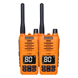 Oricom 2 Watt UHF2600-1 Floating IPX7 UHF CB Radio Twin Pack - Orange