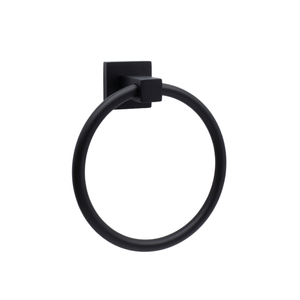 Barelli Piazza Matte Black Single Towel Ring