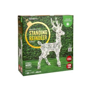 Lytworx Warm White Solar Standing Reindeer Statue