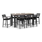 Balmoral 2M Aluminium Bar Table With 8 Capri Bar Stools